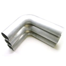 2.50" 90 Degree Pipe - Brushed Aluminum - Click Image to Close